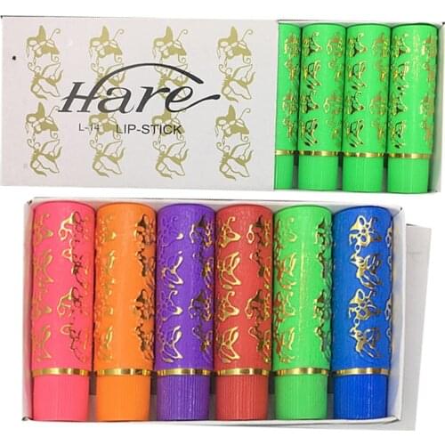 6PCS/BOX Dark Green Magic Spotting Lipgloss Lipstick Long Lasting Lip Liner Butterfly Green Lipstick Cosmetics Makeup Maquiagem