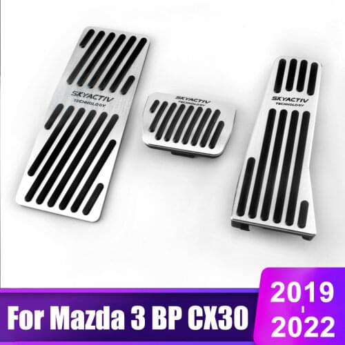 Aluminum Car Fuel Accelerator Brake Pedal Foot Rest Pedal Clucth Pedal Cover For Mazda 3 Axela CX30 CX-30 2019 2020 Accessories