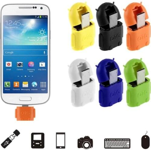 Android OTG Robot Conversion Head Usb Tablet Mobile Phone U Disk Connection V8 Card Reader Portable Cable USB Adapter