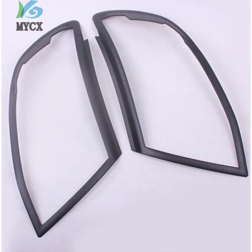 Car Accessories ABS Black Headlight Covers Lamp Surrouds Trim For Ford Ranger T6 2012-2014