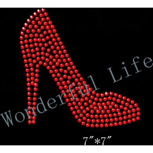 Free Shipping High Heel Rhinestone Iron On Transfer Hot Fix Bling