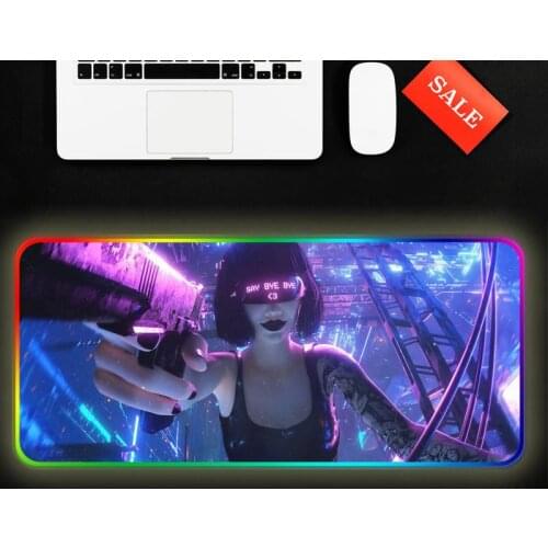 Large Anime Girl Comfort Mouse Mat Gaming Mousepad RGB Gaming Mouse Pad Large Game Rubber No-slip Mouse Mat Mousepad