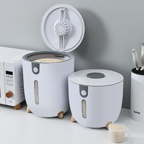 Household Clamshell Rice Box Rice Bucket Grain Dispenser Cereal Container Food Storage Containers Insect-Proof Kitchen Tools