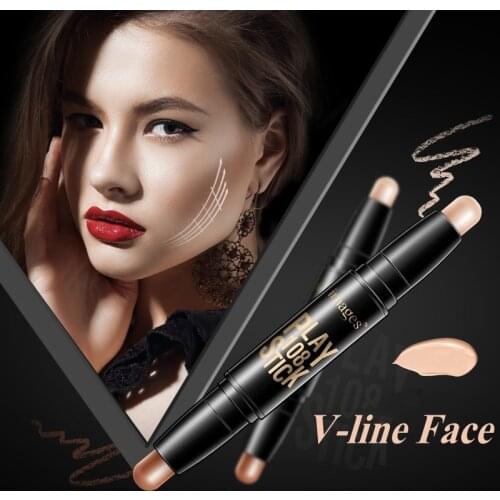 Double Color Concealer Highlights And Bronzer Shadow Grooming Rod Block Defect 3D Carry Bright V Face Lie Silkworm Images Brand