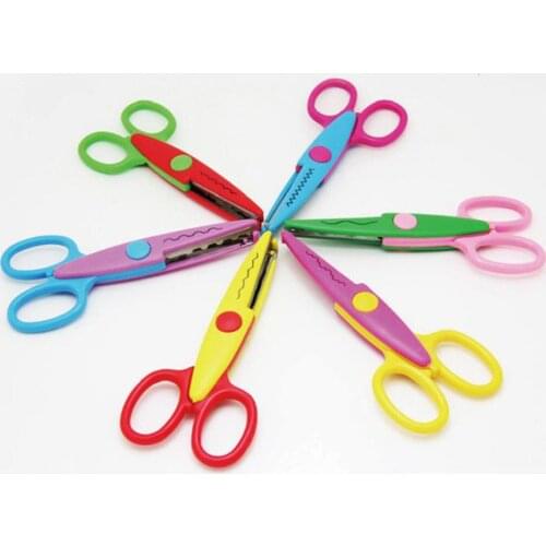 PC Handmade DIY Photo Album Laciness Scissors Metal Plastic Scrapbooking Photo Colors Scissors Paper Lace Diary Decoration r20