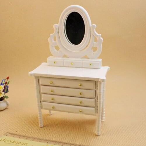 G05-X4653 children baby gift Toy 1:12 Dollhouse mini Furniture Miniature rement wooden white White dresser 1pcs