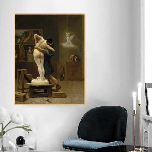 Holover Jean-Leon Gerome"Pygmalion And Galatea"Canvas Oil Painting Western Art Decor Wall Home Room Aesthetic Decoration