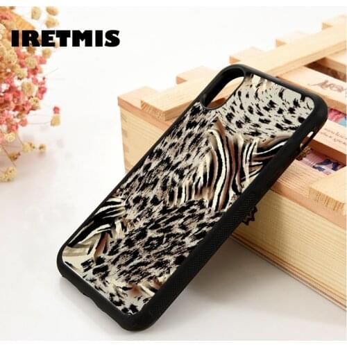 Iretmis 5 5S SE 6 6S Soft TPU Rubber phone case cover for iPhone 7 8 plus X Xs 11 Pro Max XR Spotted Zebra Leopard Commando Camo