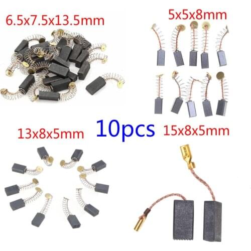10Pcs Power Tool Carbon Brushes Spare Parts Mini Drill Electric Grinder Replacement For Electric Motors Rotary Tool Various Size