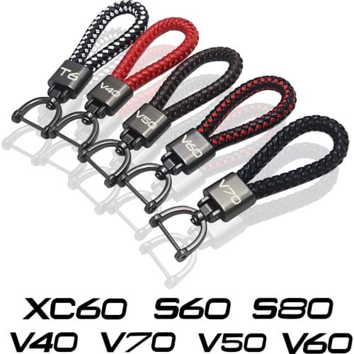 Car leather Keychain accessories For Volvo xc60 s60 v40 v50 v60 s80 s40 s60 s80 s90 v70 v90 xc40 xc70 xc90