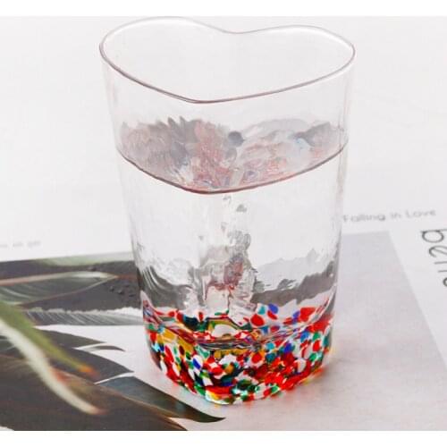 Beautiful Cheese Color Glass Cold Drink Cup Heart-shaped Star Point Scented TeaCup Personality Beer Glass Brandy Whisky Wine Cup