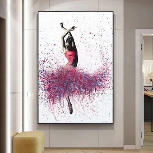 Colorful Abstract Dancing Girl Canvas Painting Posters and Prints Quadro Wall Art Picture for Living Room Home Decoration Cuadro