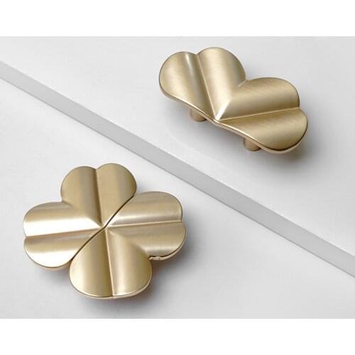 Brushed Brass Furniture Handle Cabinet Pulls Drawer Dresser Cupboard Knobs Zinc Alloy Kitchen Handle Hardware