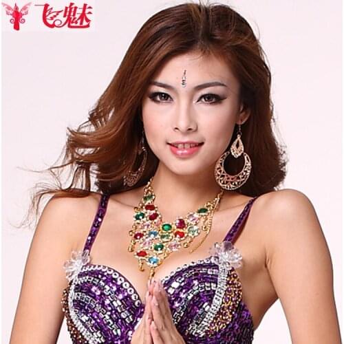 Belly dance multicolour necklace belly dancing Gems neck chain/ Choker belly dance accessories dance necklace