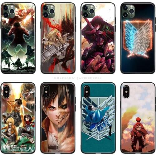 Shingeki no Kyojin Attack on Titan anime For iPhone 6 6s 7 8 Plus X XR XS 11 Pro Max soft silicone Phone case cover coque