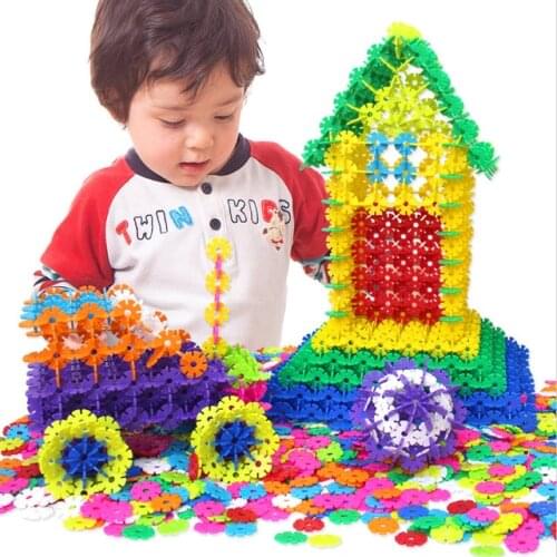 3D Plastic Building Snowflake Puzzle Jigsaw Creative Kids Flakes Interlocking Plastic Disc Set конструктор игрушки