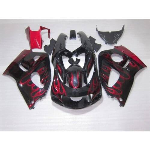 Motorcycle fairing kit for Suzuki SRAD GSXR600 1996-2000 GSXR 600 750 96 97 98 99 00 red flames black fairings set OY11