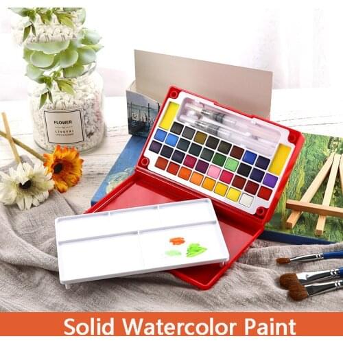 36 Colors Solid Watercolor Paint Set High Quality Pigment with Paint Brush Painting Drawing Art Supplies