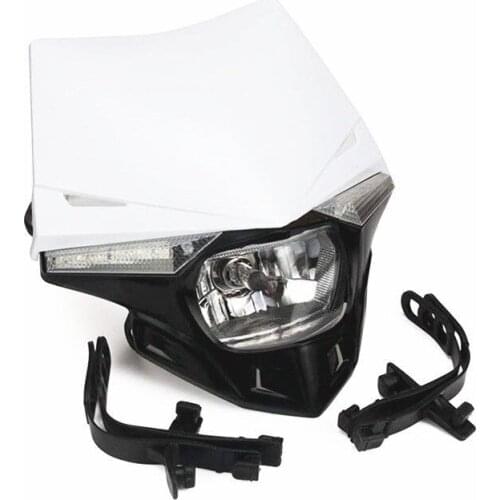 Motorcycle Dirt Bike Headlight Vision Front Light Headlamp Dual Sport Bike Universal