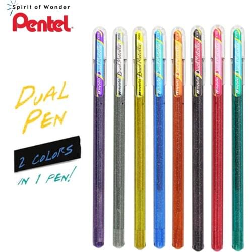 PENTEL Glitter Gel Color Butterfly Gel Pen Shiny Metal Two-color Monochrome K110 Painting Pen Color Ink 1.0 mm