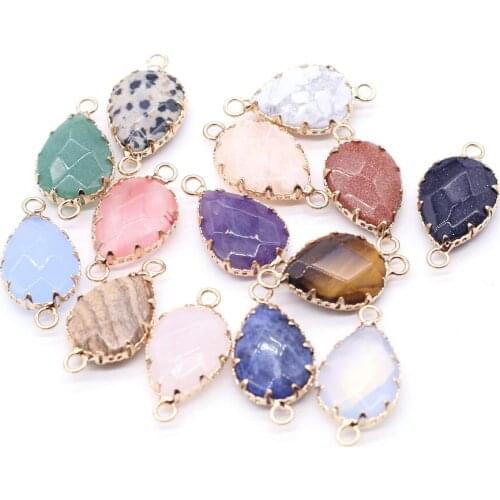 Section Water Drop Shaped Pendant Connectors Copper Lace for Women DIY Jewelry Bracelets Necklace Making Size 14x27mm