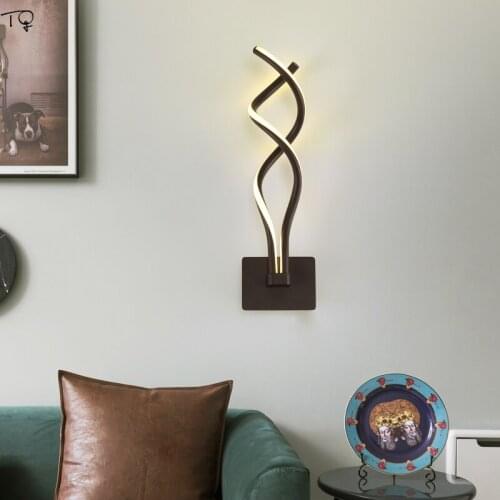 Nordic Modern Artistic Light Bar Curved Wall Lamp Led Coffee Bar Bedside Bedroom Corridor Living Room Background Wall Saconces