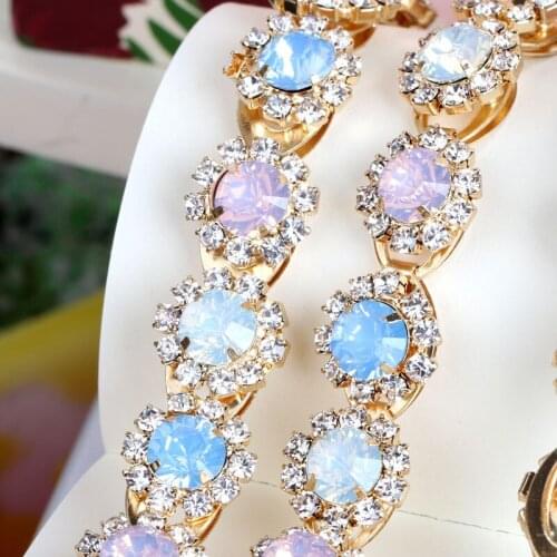 Super shining Set auger fancy rhinestones claw chains by the peacock DIY Clothing Decoration and headpiece jewelry accessories