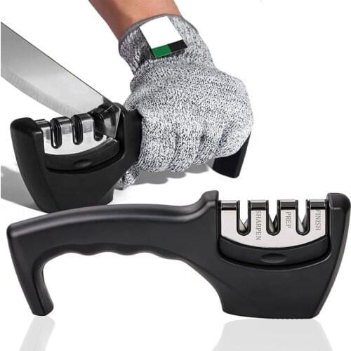 Knife Sharpener Kitchen Accessories Sharpening Stone Grinder Knives Whetstone Tungsten Diamond Ceramic Sharpener Kitchen Tool