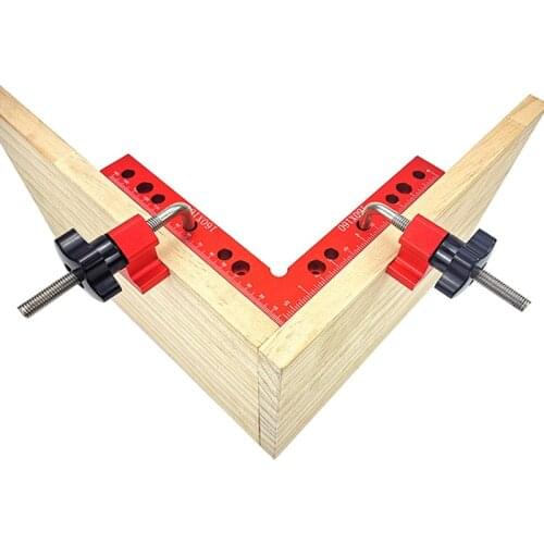 Woodworking 90 Degree L-shaped Auxiliary Fixture Positioning Panel Fixing Clip Aluminum Square Right Angle Clamping Corner Ruler