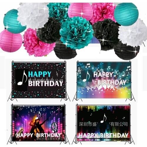 Birthday Party Decorations Themes Happy Birthday Party Decorations Backdrop Tissue Pom Poms Lanterns Decorations