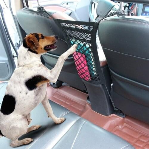 Universal Car Seat Storage Mesh Organizer Cargo Net Hook Pouch Holder Prevent Interference from Rear Children/Dog High Elastic