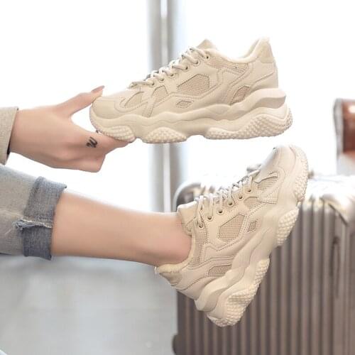 Spring women sneakers thick bottom increased mesh breathable 2020 fashion new comfortable casual lightweight women shoes U21-29