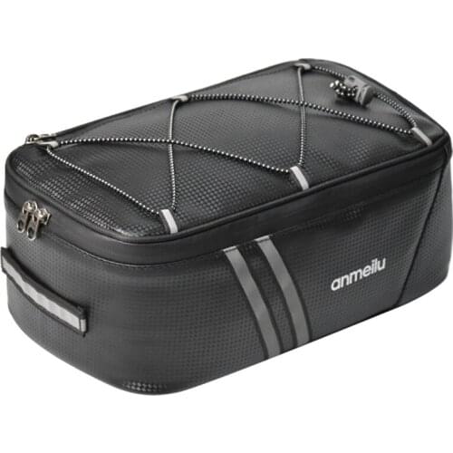 ANMEILU Bicycle Rack Rear Bag Leather Full Waterproof with Rain Cover,Outdoor Cycling Bike Storage Luggage