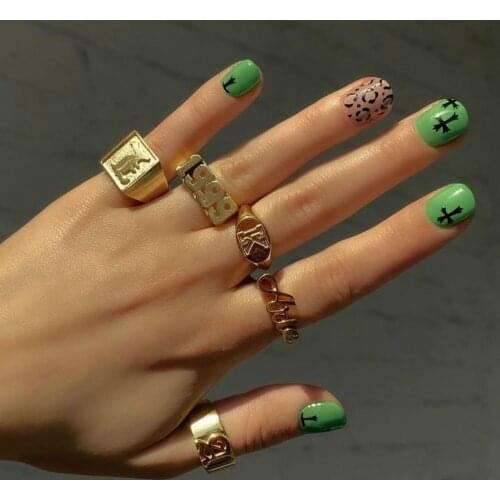 Zciti Womens Ring For Women Customized Personalized Name Chunky Rings Female Stainless Steel Jewelry Mens Finger-Ring Viking