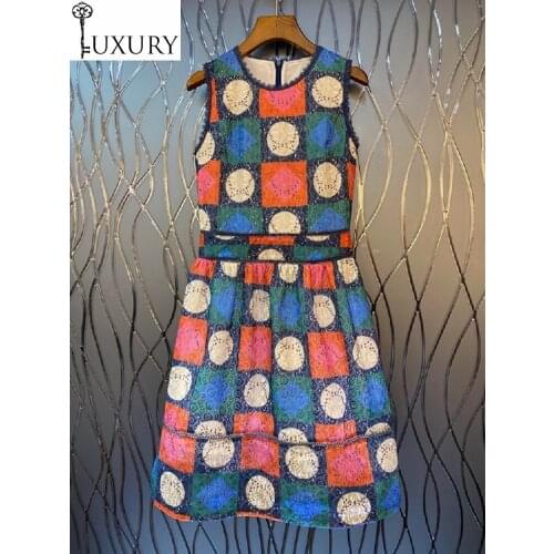 Korean Fashion Style New 2020 Fall Women O-Neck Colorful Polka Dot Embroidery Sleeveless A-Line Party Club Ladies Dresses Sweet