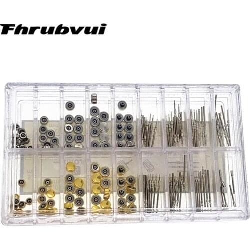 170Pcs/Box Watch Crown Parts Replacement Assorted Dome Flat Head Watch Accessories Repair Tool Kit Accessories Tool Kits