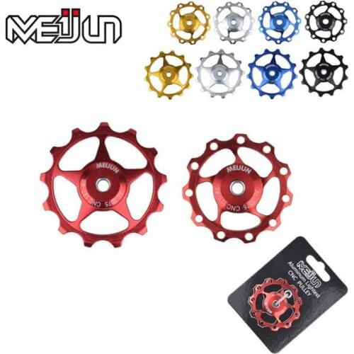 2Pcs 11 Tooth MTB Mountain Bikes bicycle Rear Derailleur parts CNC Aluminum Alloy 11T 13T Guide Wheel Idler Pulley Jockey Wheel