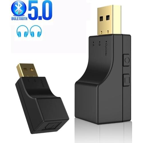 2 in 1 Bluetooth 5.0 Audio Transmitter Low Lantency USB + SPDIF Optical Wireless Adapter For TV PC USB Audio Dongle Transmitter