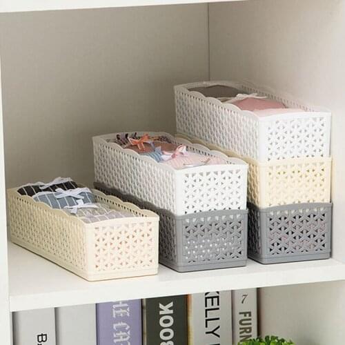 5 Grids Plastic Socks Underwear Bra Storage Box Multipurpose Hollow Closet Organizer Socks Towel Drawer Boxes For Clothes