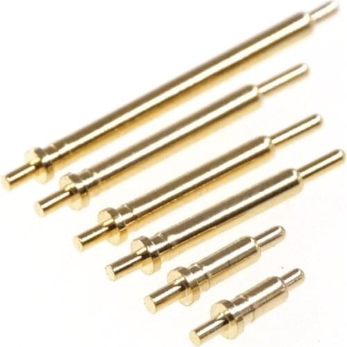 50pcs Spring Loaded Pogo Pin through Holes PCB Height 4.5 5 5.5 6 6.5 7 7.5 8 8.5 9 9.5 10 10.5 11 11.5 12 12.5 13 14 16 mm