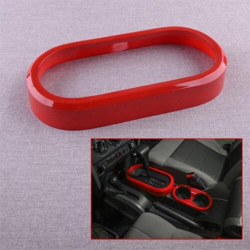 CITALL Interior Central Console Gear Shift Panel Frame Cover Trim Fit For Jeep Wrangler JK 2007 2008 2009 2010 Red Car Styling