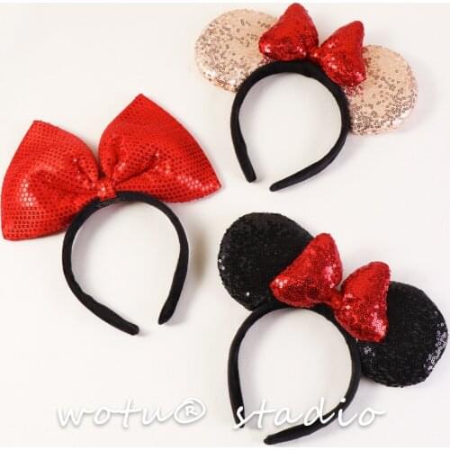 Disney cartoon Mickey Minnie big bow headband theme party birthday party DIY decorative headbandchildren birthday gift