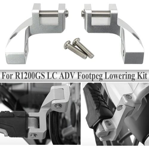 For BMW R1200GS LC 2013 to 2017 2018 R 1200 GS LC ADV 2014 to 2018 R1200GS LC Foot peg Motorcycle Passenger Footpeg Lowering Kit