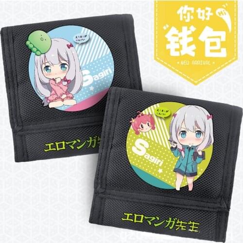 Eromanga Sensei Izumi Sagiri Cosplay Kawaii Women Short Wallet With Coin Pocket Cartoon Mini Wallet Canvas Short Purse Money Bag
