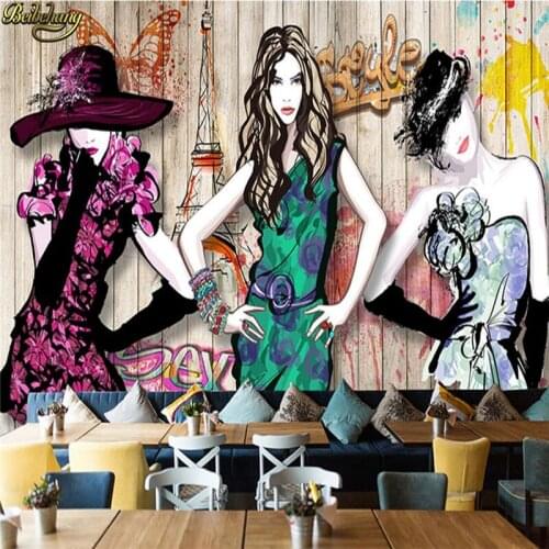 Beibehang Custom photo wallpaper fresco vintage hand painted beauty clothing store tooling background wall papel de parede