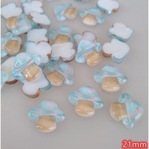 Cabochons Mushroon Transparent 20Pcs New Cute Resin Cartoon Flat Back Cabochon Scrapbook Kawaii DIY Embellishments Accessories