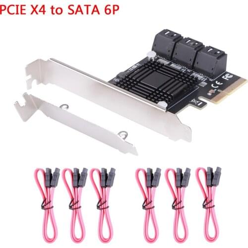 Kebidu Expansion Card MacOS WIN7/WIN8/WIN10/LINUX III PCIe Card Controller Card PCI-E 4X to 6/10 Port SATA 3.0