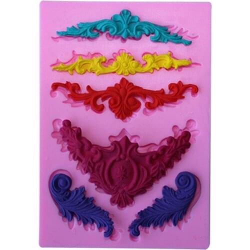 Beautiful Flower Lace Pattern Fondant Cake Mold Silicone Bakeware Tools D257