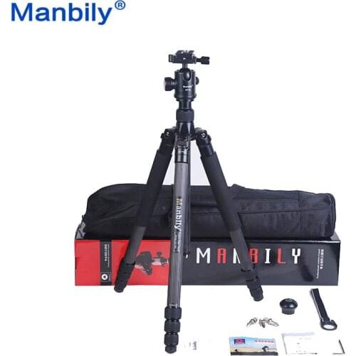 Manbily CZ308 Professional Carbon Fiber Tripod Monopod + Ball Head Portable Compact Travel Tripod For DSLR Camera Stand