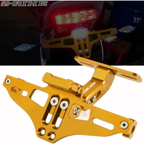 For Honda CBR125R CBR 125R CBR 125 R 2004-2010 2011-2020 2019 CNC Motorcycle License Number Plate Frame Holder Bracket With LED